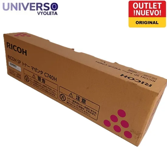Tóner magenta Ricoh 600586. Para SP C740H. Cartucho original ricoh en outlet universovyoleta.es