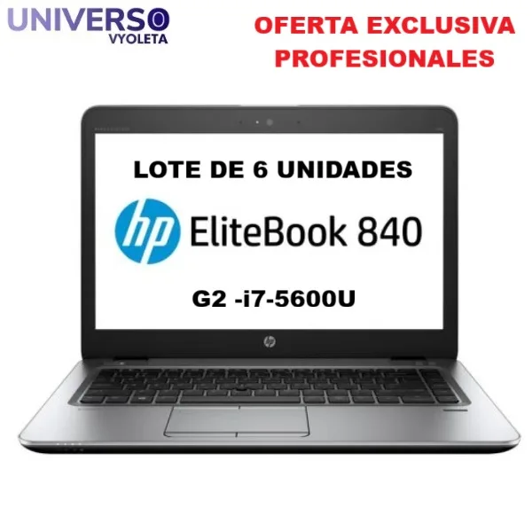 LOTE 6 HP EliteBook 840 G2. i7-5600U, 8GB RAM, Cargador
