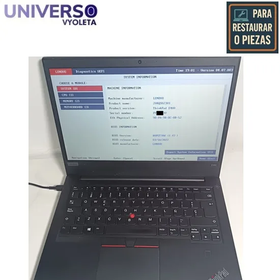 Lenovo ThinkPad E480 i5-7200U. Incompleto, defectos estéticos