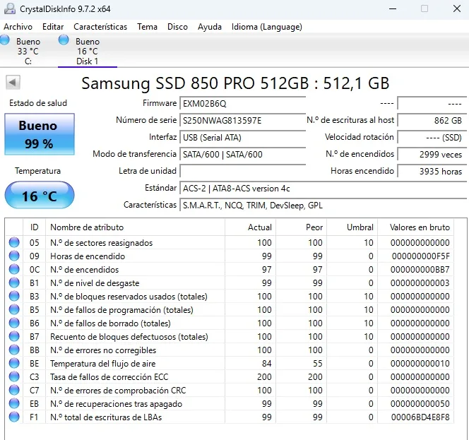 SSD Samsung 850 PRO 512GB 2.5" - Imagen 2