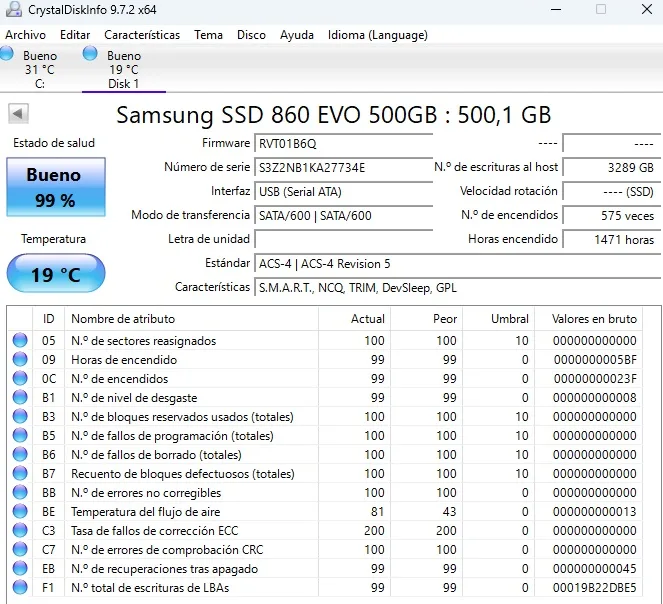 SSD Samsung 860 EVO 500GB 2.5" - Imagen 2