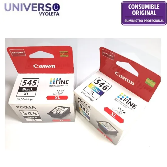 2 x Tinta original Canon 545 Black XL y 546 Color XL