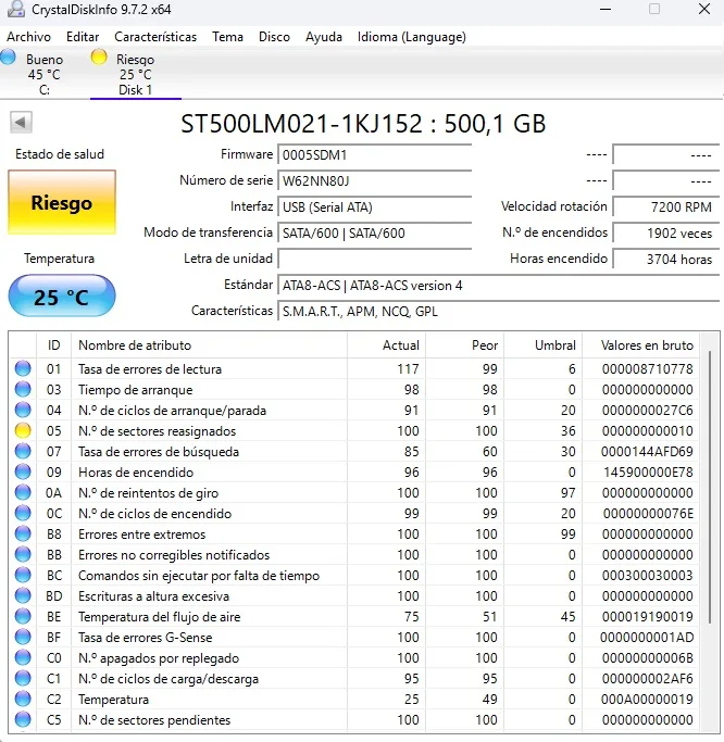 Lote 9 HHD Disco duro SATA 2.5 DEFECTUOSOS, Riesgo. Portátil, consolas. - Imagen 7