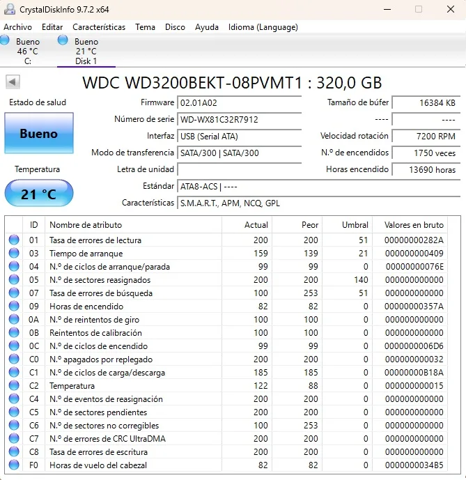 HHD Disco duro 320GB (7), 160GB (1), 80GB (2) 2.5 SATA. Portátil consolas - Imagen 2