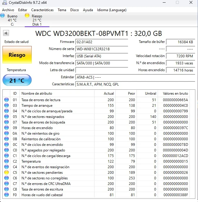 Lote 9 HHD Disco duro SATA 2.5 DEFECTUOSOS, Riesgo. Portátil, consolas. - Imagen 2