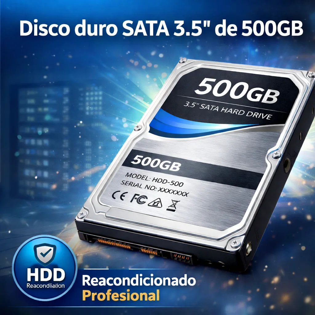Disco duro SATA 3.5 de 500GB.