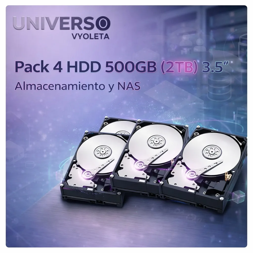 Pack 4 HDD 500GB (2TB) 3.5. Almacenamiento y NAS. (copia)