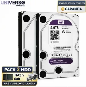 2 HDD 4TB WD Purple NAS y Videovigilancia 24/7 Bajo Uso