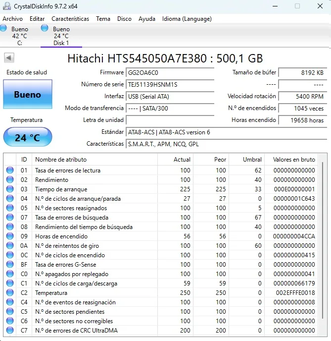 LOTE de 3 HDD 2.5 SATA HITACHI y HGST. 500GB - Imagen 3