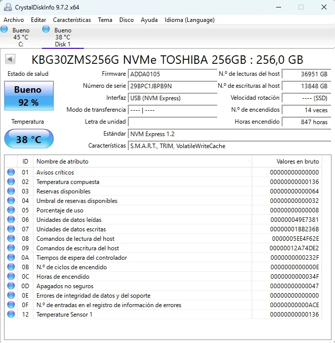 Lote 6 SSD 256GB. Formato M.2 2230 NVMe 1.2 y 1.3. Toshiba, Lite-on - Imagen 6