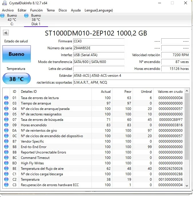 LOTE de 5 HDD 3.5 SATA Seagate y WD 1TB. Salud Bueno - Imagen 3