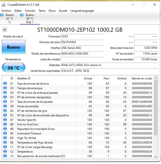 LOTE de 5 HDD 3.5 SATA Seagate y WD 1TB. Salud Bueno - Imagen 4