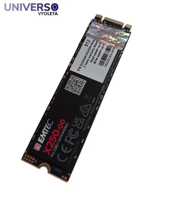 SSD M.2 SATA 2280 512GB. EMTEC X250. Salud 100%