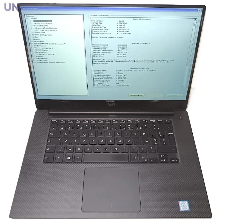 Dell XPS 15 9560. i7-7700HQ, 16GB RAM, SSD 512GB NVMe, 15,6"