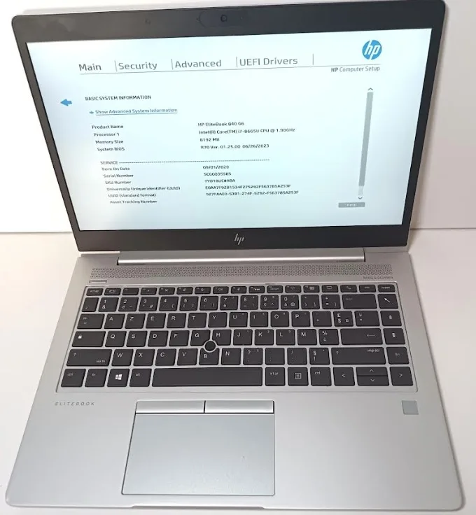 HP EliteBook 840 G6, i7-8665U, 8GB RAM, 14". Defectos