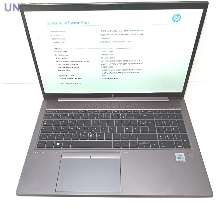 HP ZBook Firefly 15 G7, i7-10510U, 16GB RAM, SSD 512GB M.2 NVMe, 15,6"
