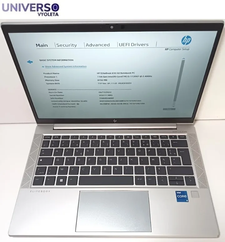 HP EliteBook 830 G8, i5-1135G7, 8GB RAM, SSD 512GB NVMe, 13,3"