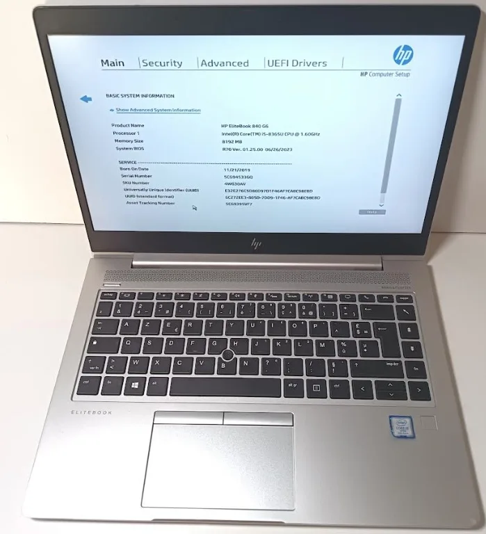 HP EliteBook 840 G6, i5-8365U, 8GB RAM, SSD 256GB M.2 SATA, 14"