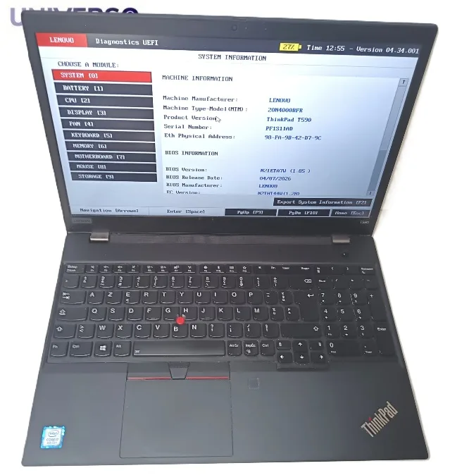 Lenovo ThinkPad T590, i7-8565U, 16GB RAM, SSD 512GB M.2 NVMe, 15,6"