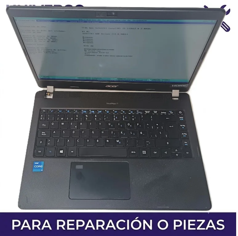 Acer Travelmate TMP214-53. i5-1135G7, DDR4, 14". Defectos