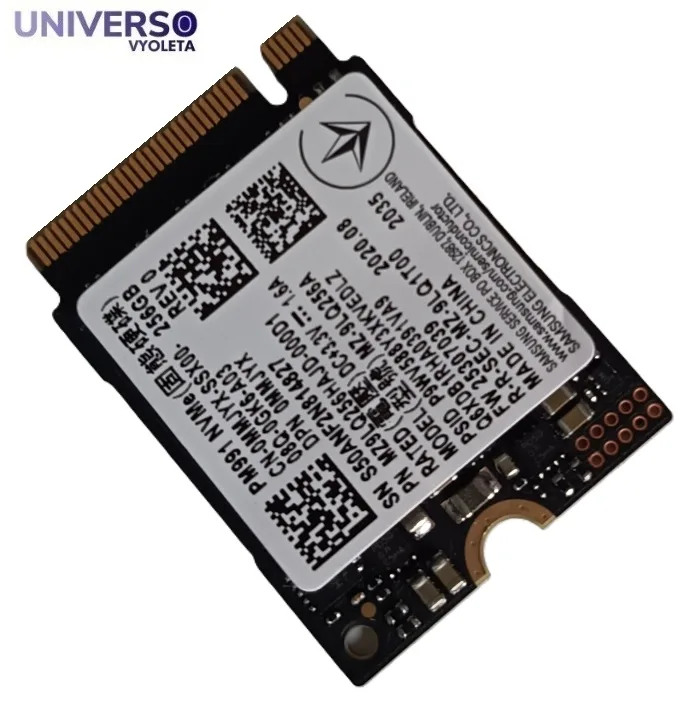 SSD M.2 NVMe 2230 256GB. Samsung PM991. Salud 98%