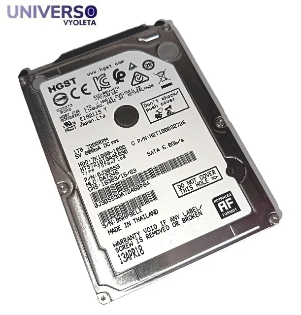 HDD HGST HTS721010A9E630 1TB 2.5 SATA. Portátil, consolas