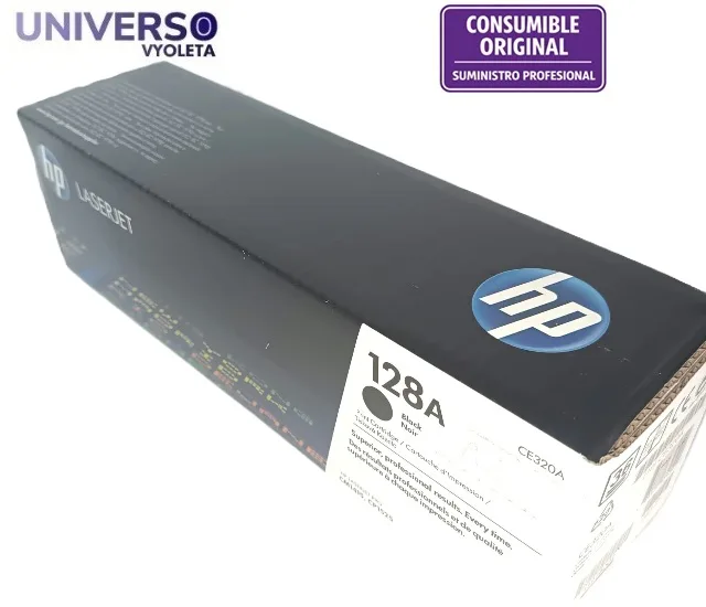 Toner original HP 128A CE320A negro.