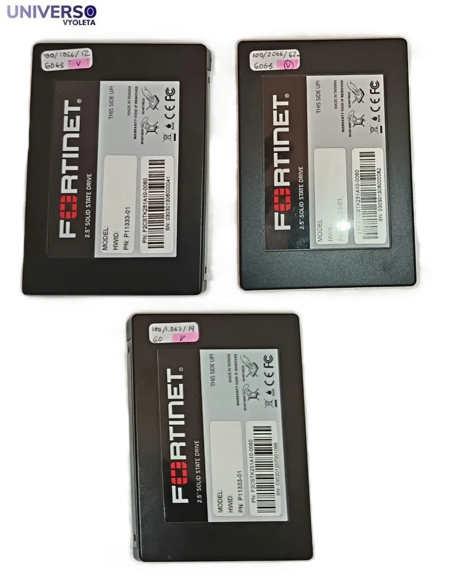 Lote x3 SSD SATA 2.5 Fortinet F2CSTK251A10 60GB (total 180GB) Salud 100%