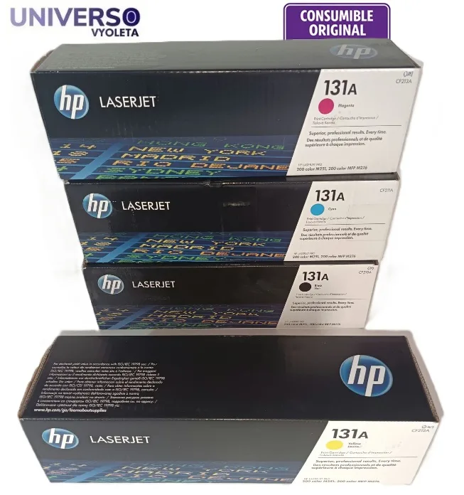 Lote x4 Toner original HP 131A CF210A CF211A CF212A CF213A. BK/C/M/Y