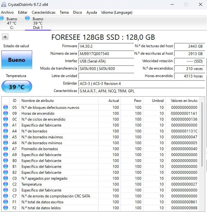 Lote x 3 SSD mSATA. 2 (128GB) +1 (256GB) Varias marcas - Imagen 2
