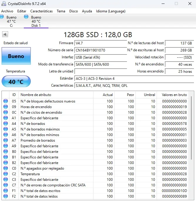 Lote x 3 SSD mSATA. 2 (128GB) +1 (256GB) Varias marcas - Imagen 3
